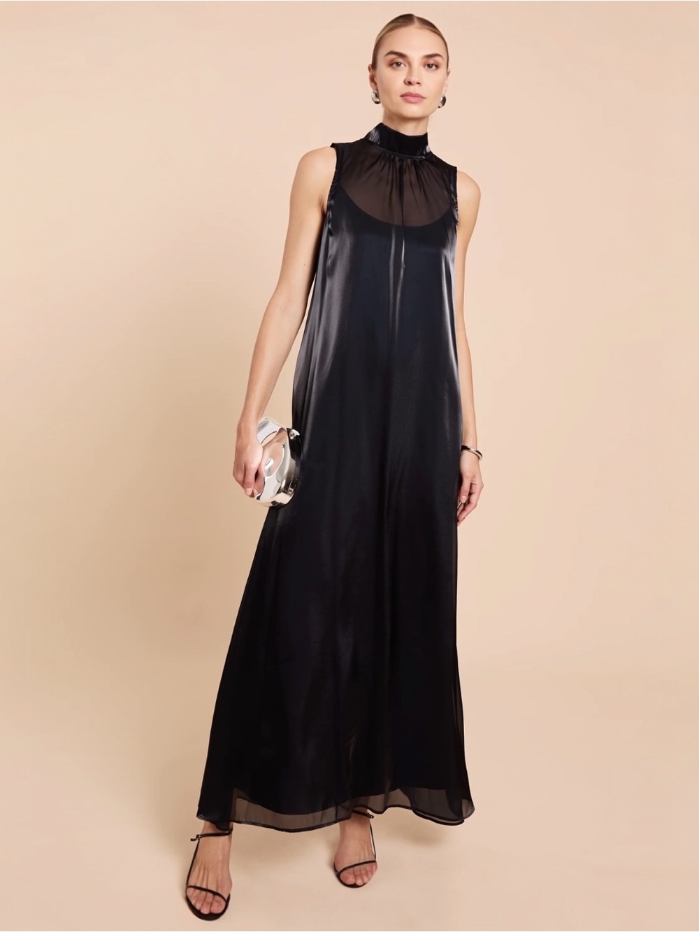 NWT CAARA Athropologie Alette Navy Maxi Dress XS